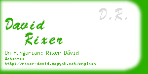 david rixer business card